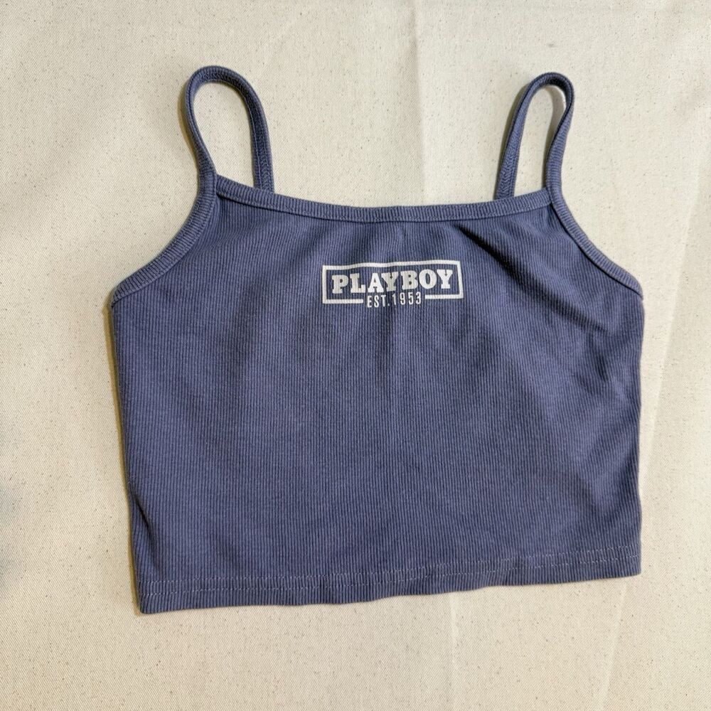Playboy by Pacsun Cropped Tank Size Small Purple Women